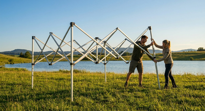 Aluminium gazebo frame 4x4 m in silver for outdoor events - view 3