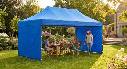 Blue pop up gazebo with aluminium frame for outdoor events - view 3