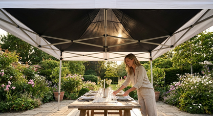 Black roof lining for 4x4m pop-up gazebo, perfect for outdoor events. - view 3