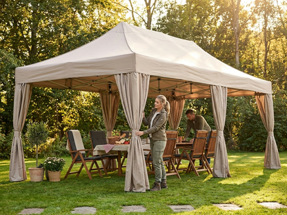 Pop Up Gazebo 3x6 m Latte with Steel Frame - view 3