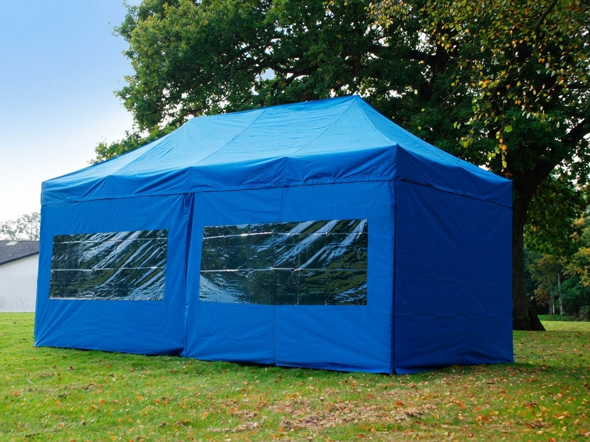 Blue pop-up gazebo with aluminium frame for outdoor events