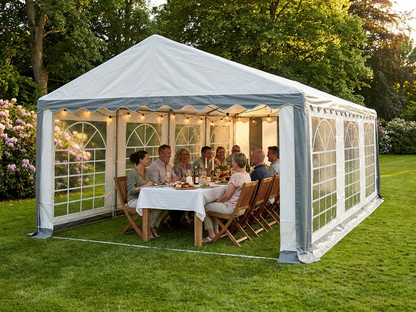 Marquee tent 4x8 meters in grey and white for outdoor events