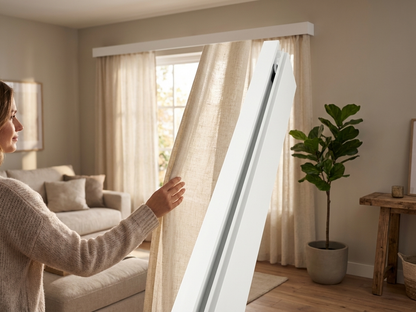 Grey curtain rail made from powder-coated steel - product detail