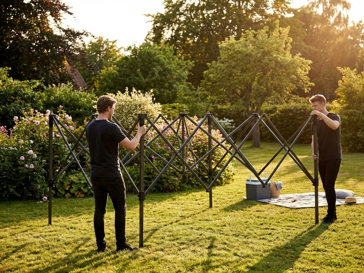 Steel gazebo frame in anthracite for outdoor events - view 3