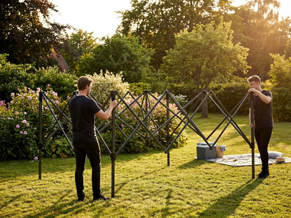 Steel gazebo frame in anthracite for outdoor events - view 3