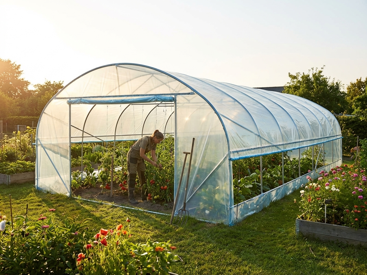 Transparent polytunnel greenhouse cover for agricultural use - view 3