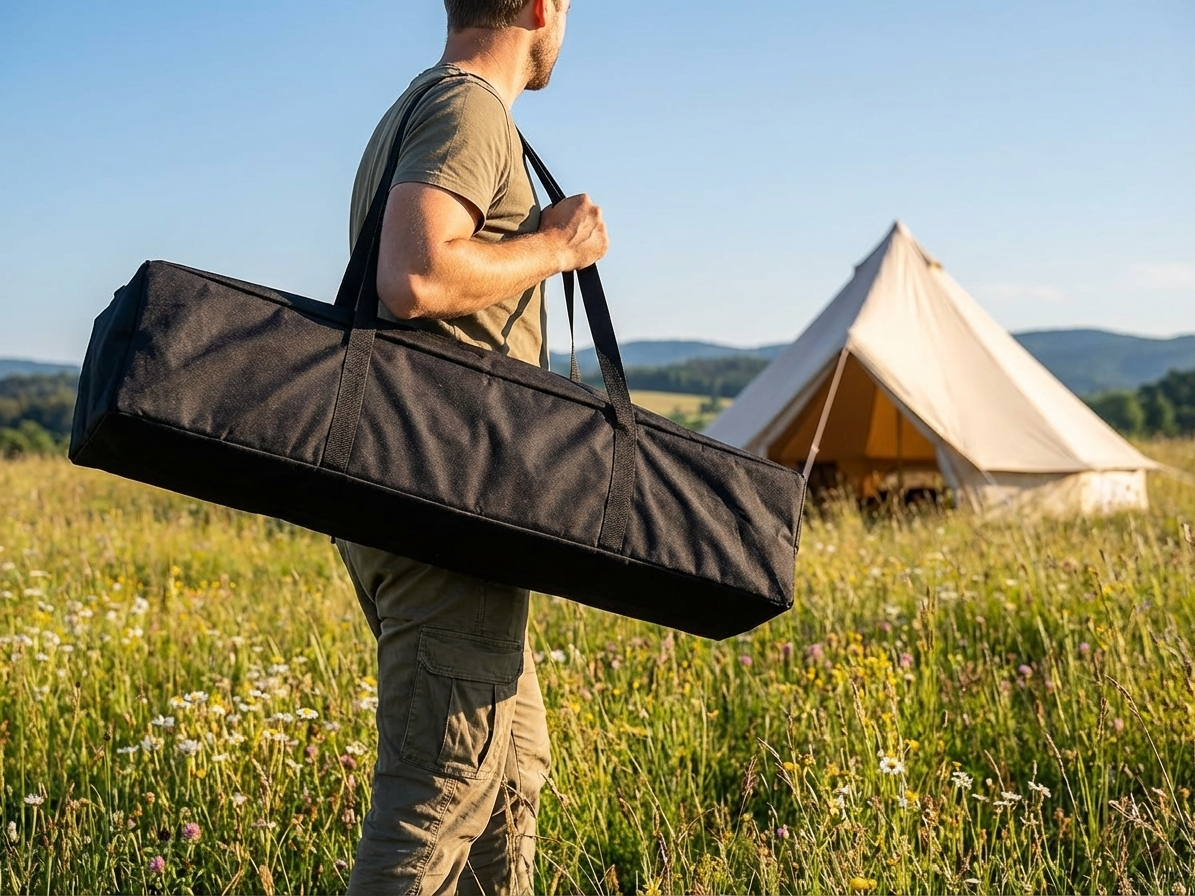 Steel carry bag 4x6 m black, polyester with PVC, for outdoor events