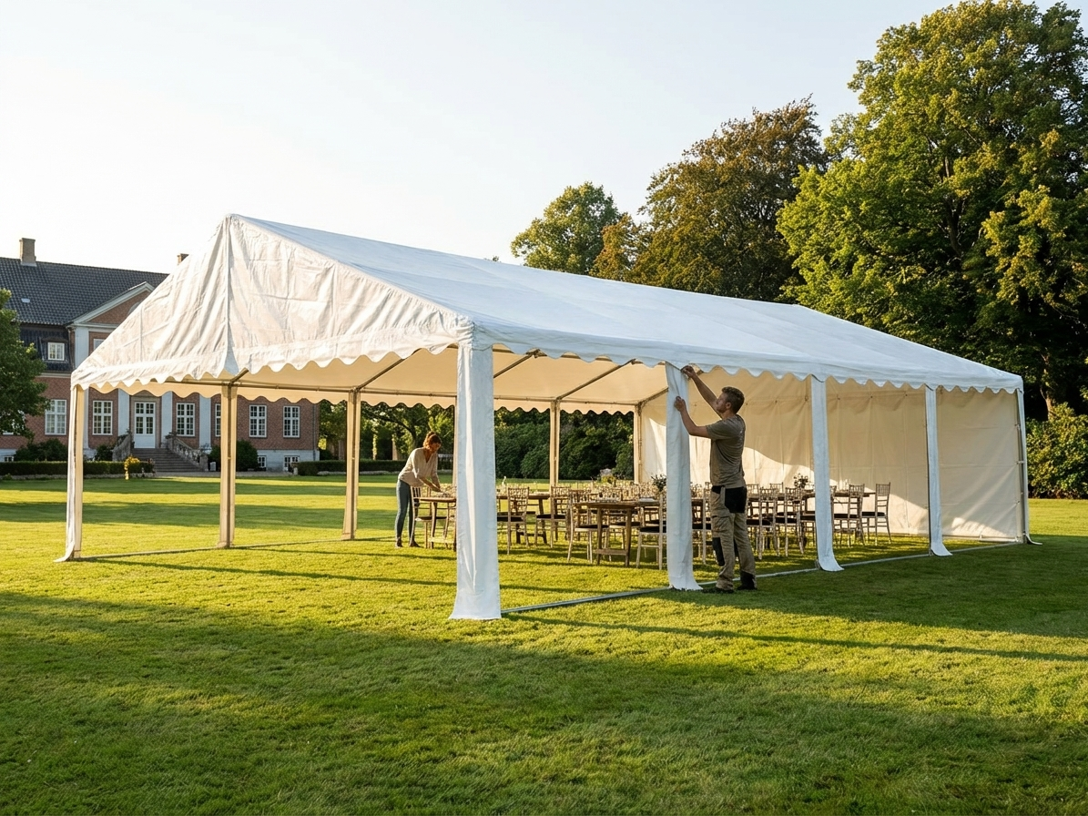 White PVC roof cover for 6x10m marquee