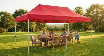 Red Pop Up Gazebo 3x6 m with Aluminium Frame - view 3