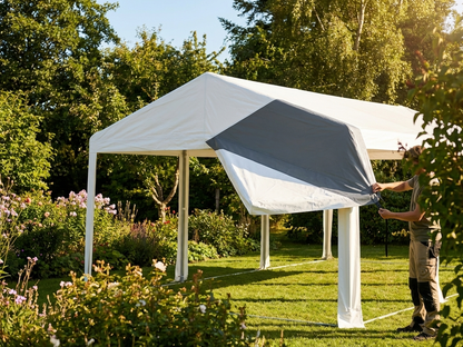 PVC Roof Cover End Section for CombiTents® in White/Grey - view 3