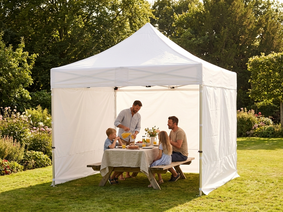 Pop Up Gazebo 3x3m White with Steel Frame - view 3