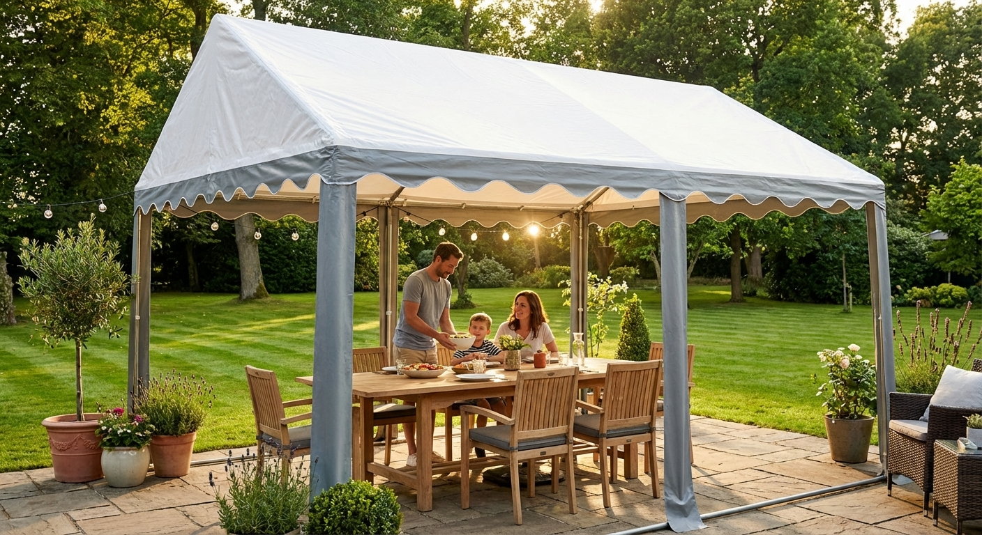 Marquee Roof Cover 3x6 m PVC White/Grey - view 3