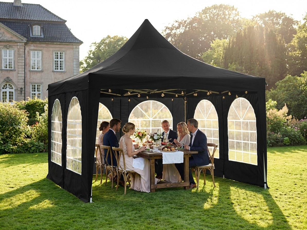 4x4 m black marquee pagoda for outdoor events - view 3