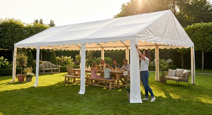 White 4x10m polyethylene roof cover for marquee - view 3