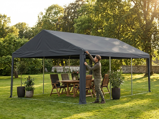 3x6 meter dark grey PVC/Polyester marquee roof cover - product detail
