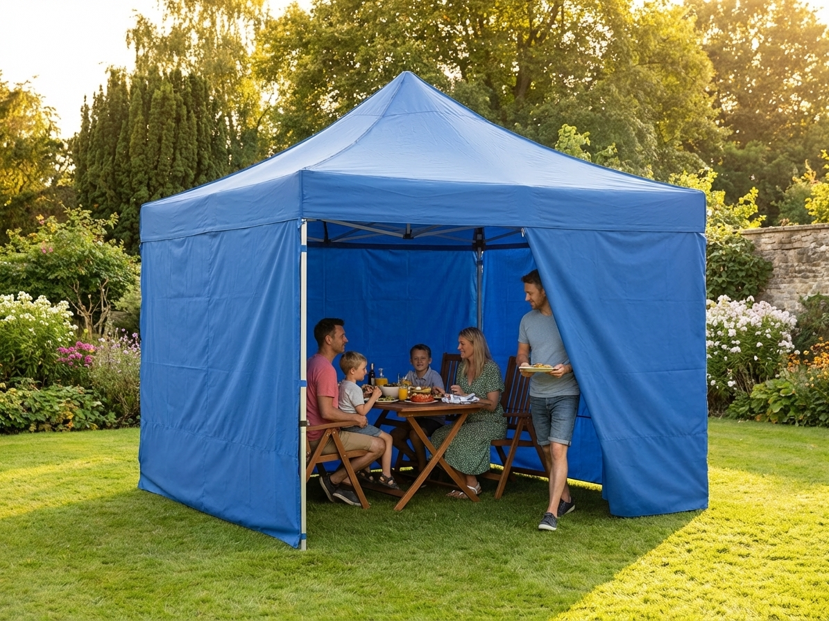 Blue pop-up gazebo 4x4 m with aluminium frame for outdoor events - view 3
