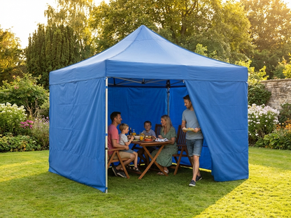 Blue pop-up gazebo 4x4 m with aluminium frame for outdoor events - view 3