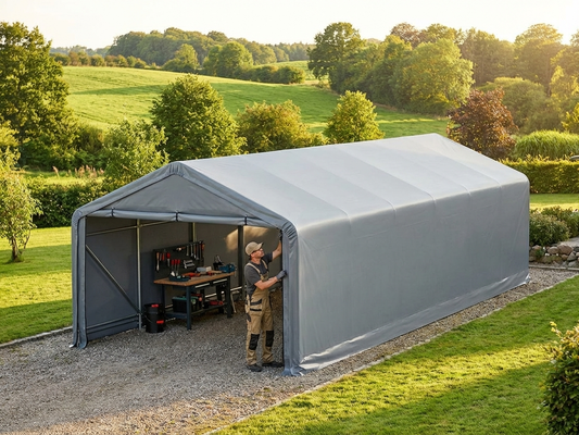 Durable grey PVC roof cover for storage shelters - product detail