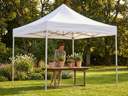 Pop up gazebo 3x3 m white flame retardant for exhibitions - product detail