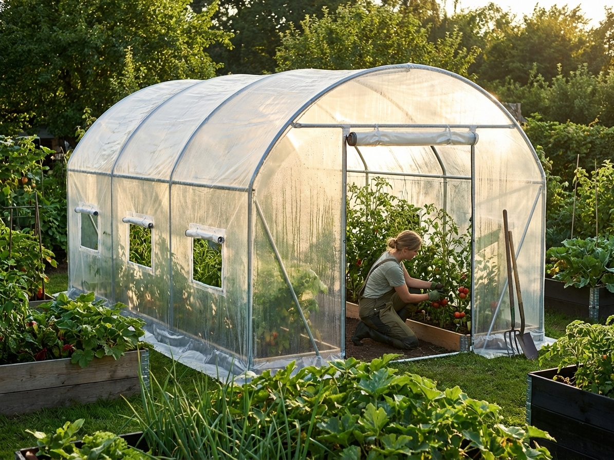 Transparent polytunnel greenhouse cover 2x4.5x2m