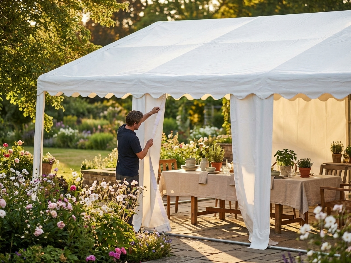 White marquee roof cover 4x6 m for event shelter - view 3