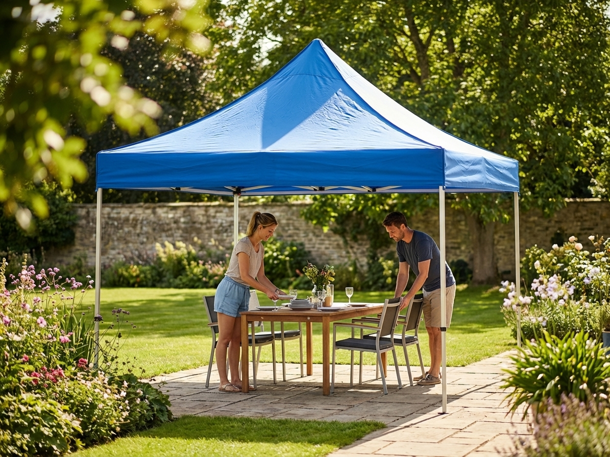 Blue 4x4 metre gazebo roof cover - view 3