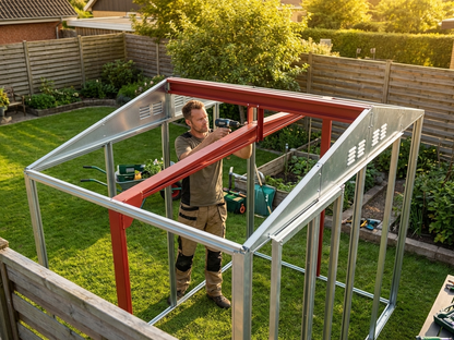 Steel reinforcement rafter for shed support, silver zinc-coated - view 3