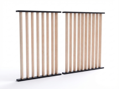 Fence set for BBQ pergola in black and wood finish, made from durable aluminium and plastic