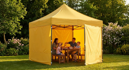 Pop up gazebo 3x3m yellow with steel frame for outdoor events - view 3