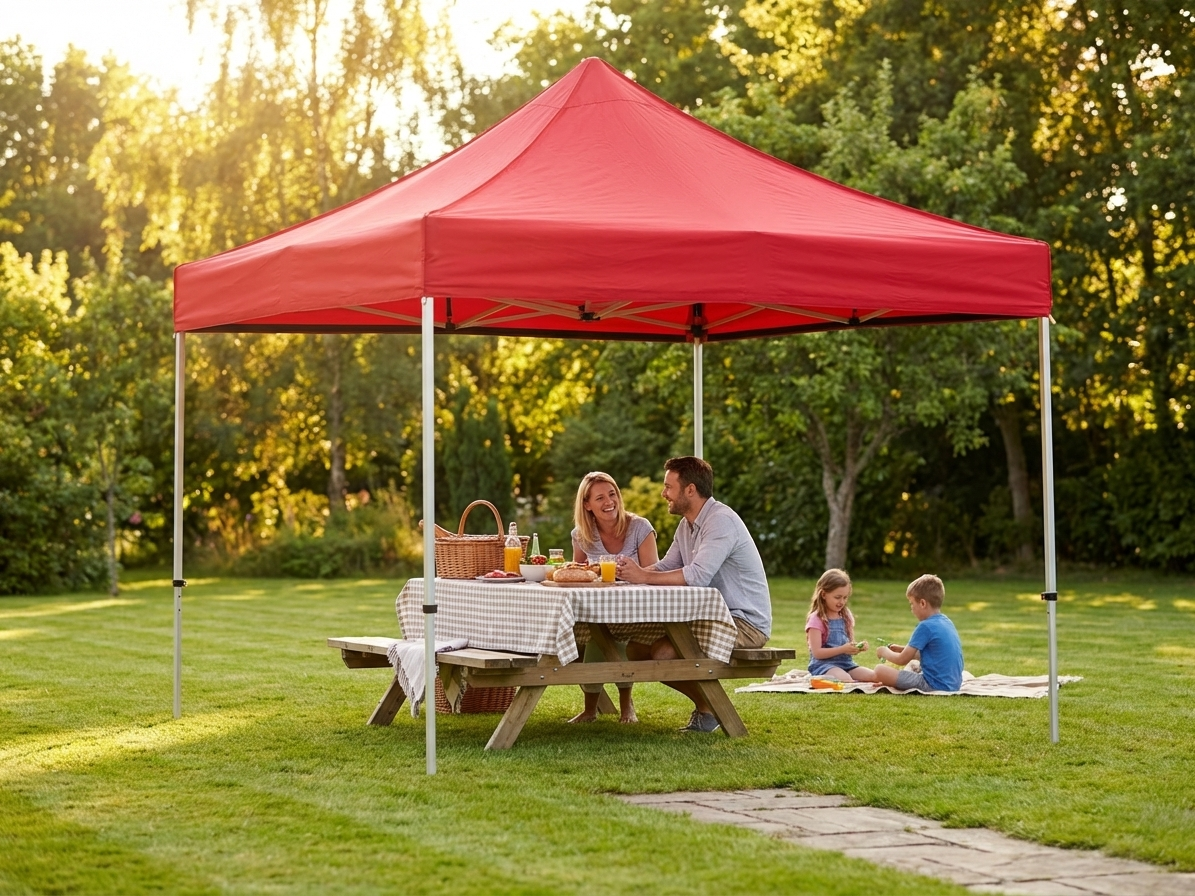 Pop up gazebo in red with aluminium frame for outdoor events - product detail