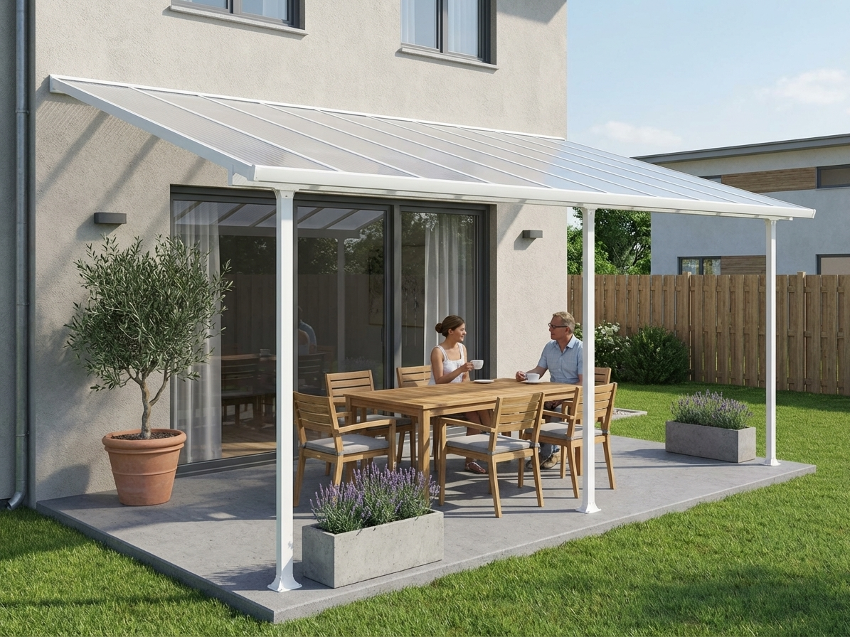 White patio cover 3x5.46 metres outdoor shelter