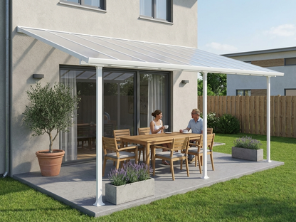 White patio cover 3x5.46 metres outdoor shelter
