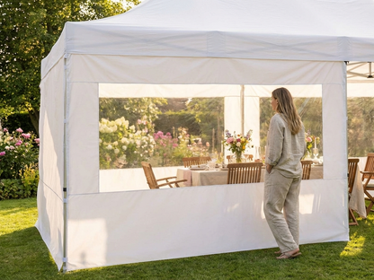 White sidewall with panorama window for event tents - product detail
