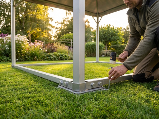 Steel ground bar for event tents, 3x3 m - product detail