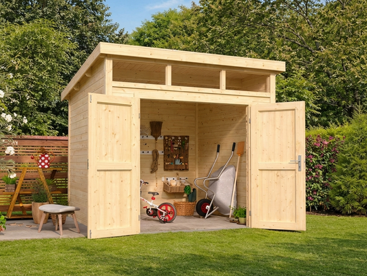 Wooden garden shed made from Nordic Spruce, 2.5x2.5m, natural finish - product detail