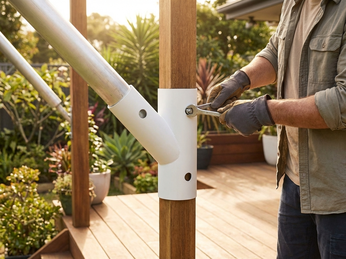 Steel connector in silver made from galvanised steel - view 3