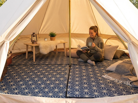 Bell tent matting blue and white for 3x4m tents