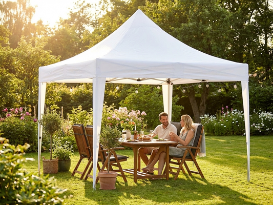 White pop up gazebo roof cover 4x4 m, flame retardant