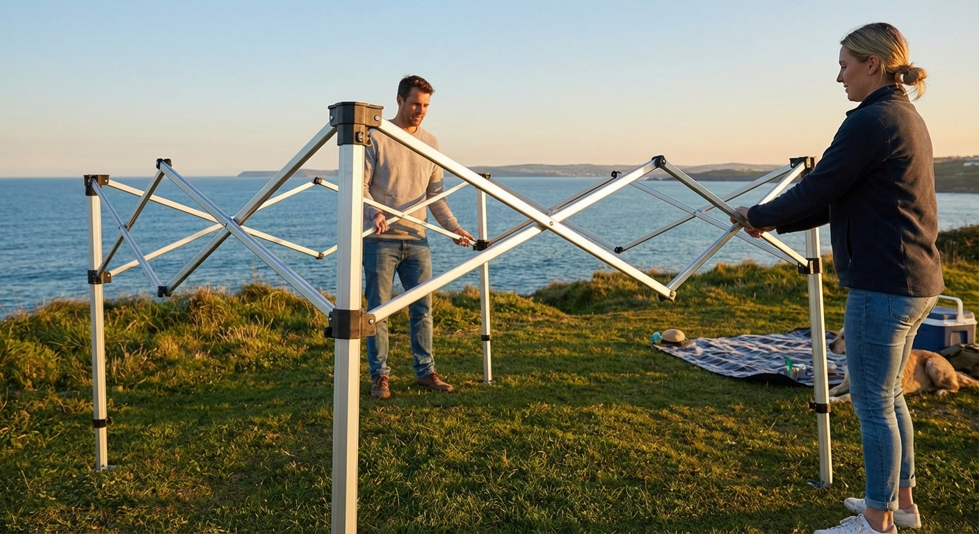 Aluminium gazebo frame 4x4 m in silver for outdoor events - product detail