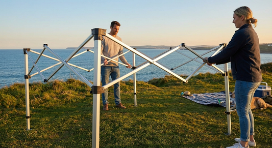 Aluminium gazebo frame 4x4 m in silver for outdoor events - product detail