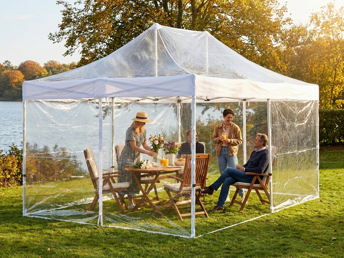 Clear pop up gazebo with aluminium frame, ideal for outdoor events - view 3