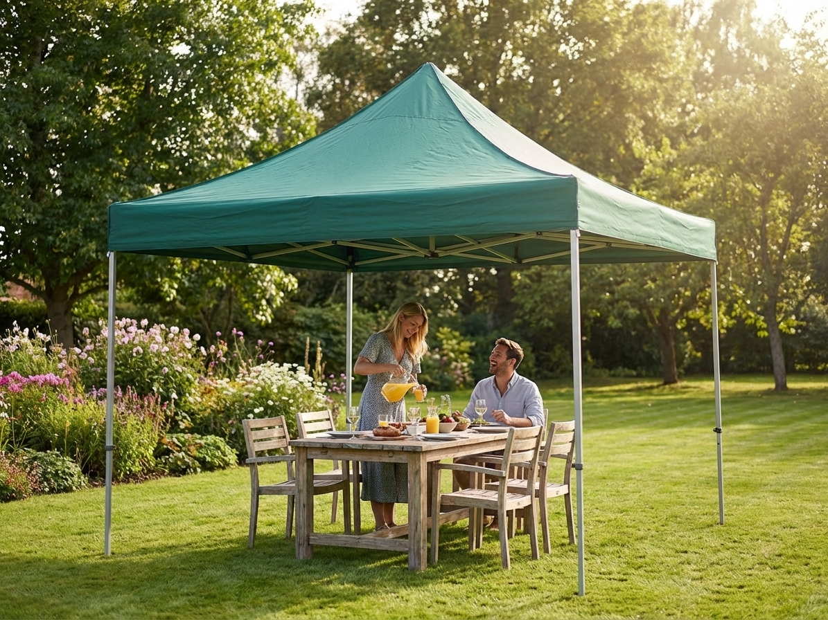 Pop up gazebo steel frame green outdoor events