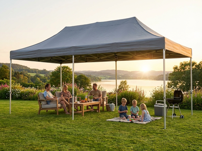 Grey Pop Up Gazebo 4x8 m with Aluminium Frame - view 3