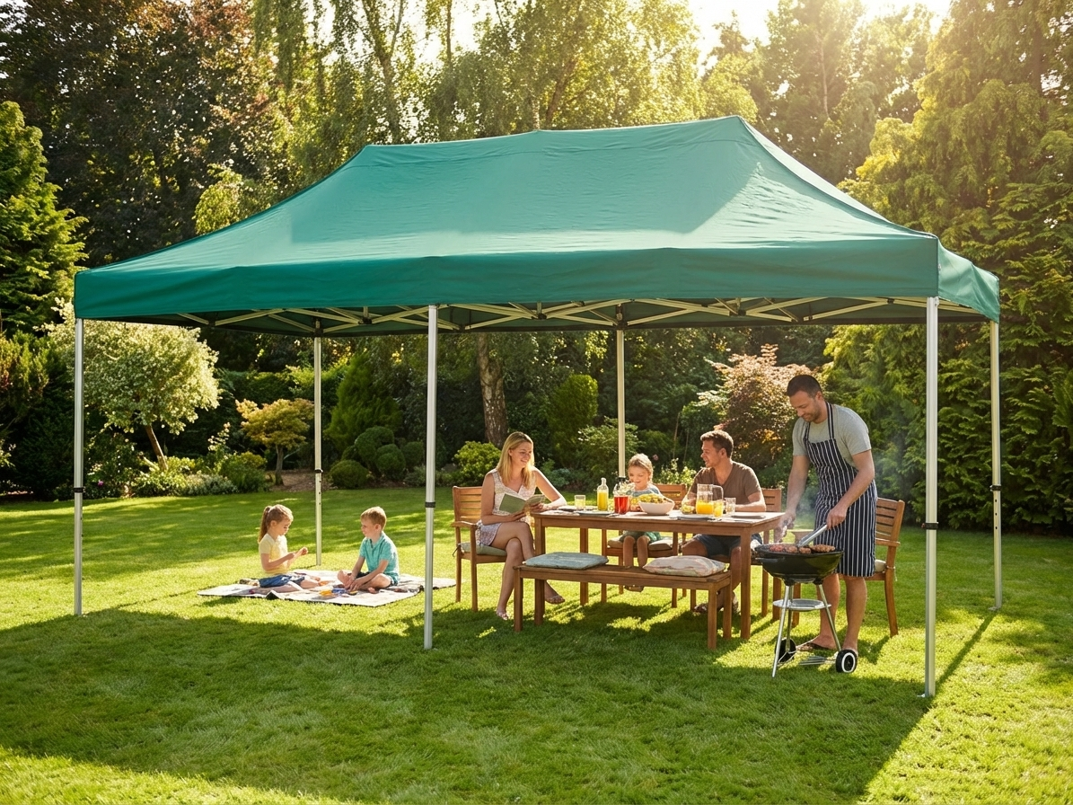 Green pop-up gazebo with aluminium frame for outdoor use - product detail
