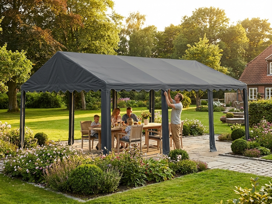 Dark grey marquee roof cover in PVC/Polyester, 4x6 metres