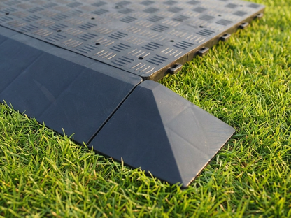Anthracite flooring corner piece made from recycled PE