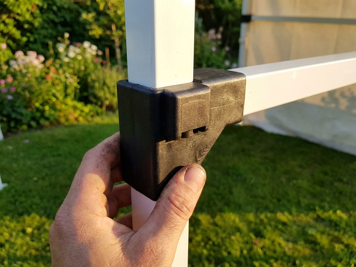 Corner Leg Fitting in Black for Indoor and Outdoor Use - product detail