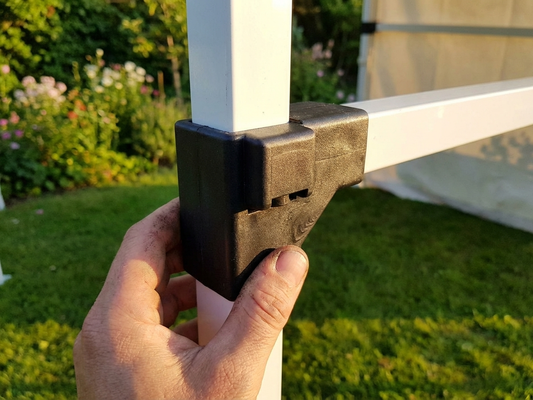 Corner Leg Fitting in Black for Indoor and Outdoor Use - product detail