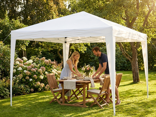 White marquee roof cover 4x4 m PVC polyester outdoor events