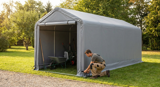 PVC Roof Cover 5x10 m Grey for Storage Shelters